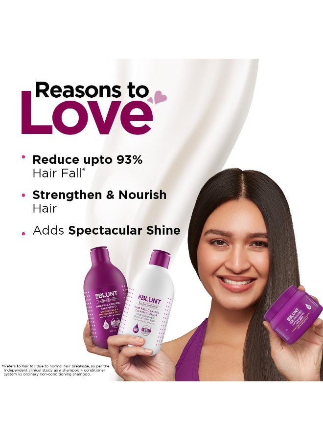 BBlunt Hair Fall Control Combo | Shampoo + Conditioner + Hair Mask | Reduces Hair Fall | Strengthens Hair | Enriched with Shine Tonic | For Men & Women | 300 ml + 250 g + 250 g - Image 2